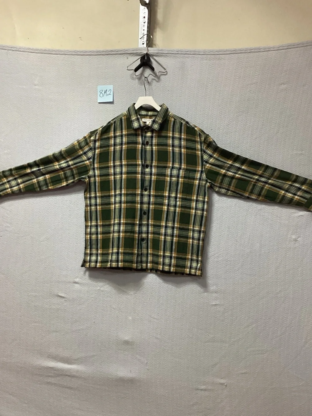 Banana Republic Green and Cream Plaid Button-Down Shirt